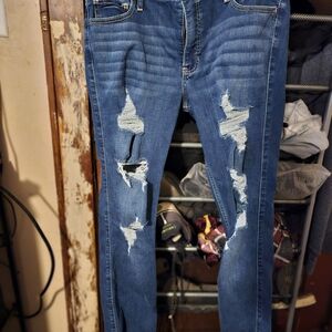Hollister Distressed Blue Skinny Jeans